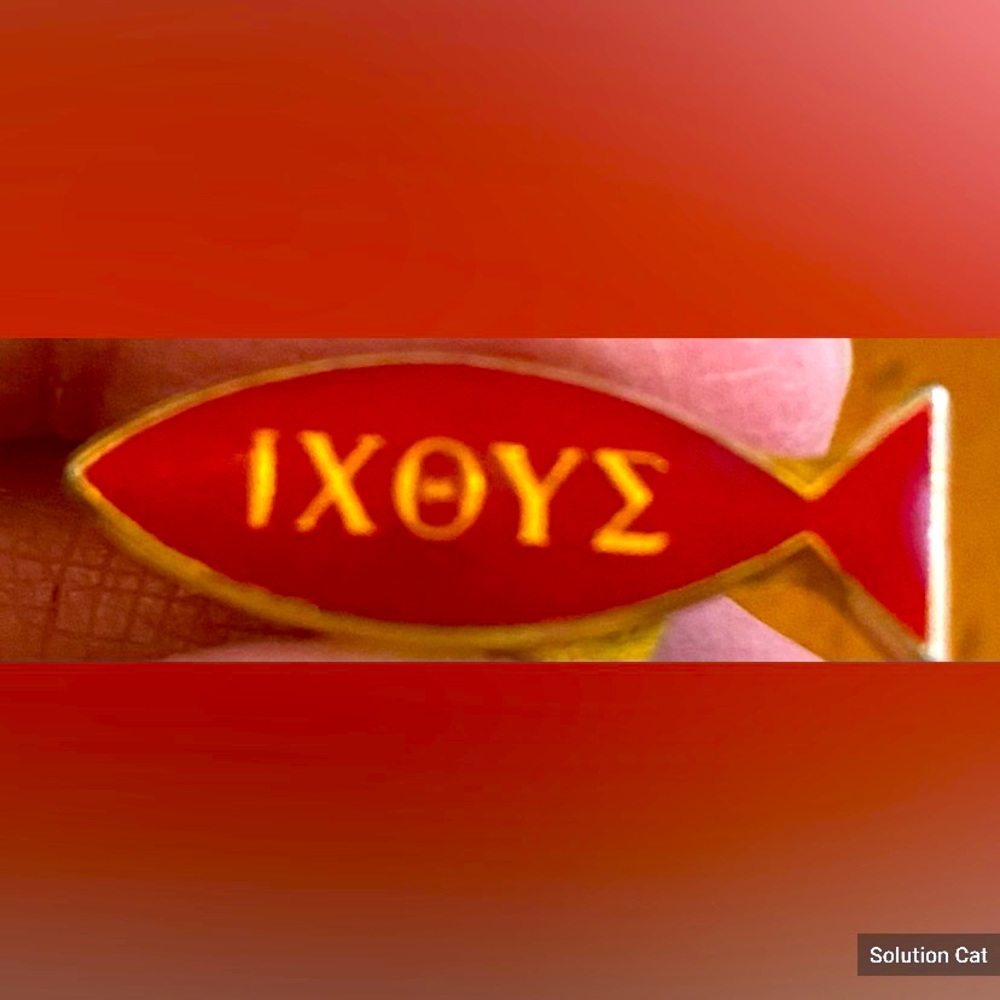 Men’s Red & Gold Christian Fish Symbol Tie Tack